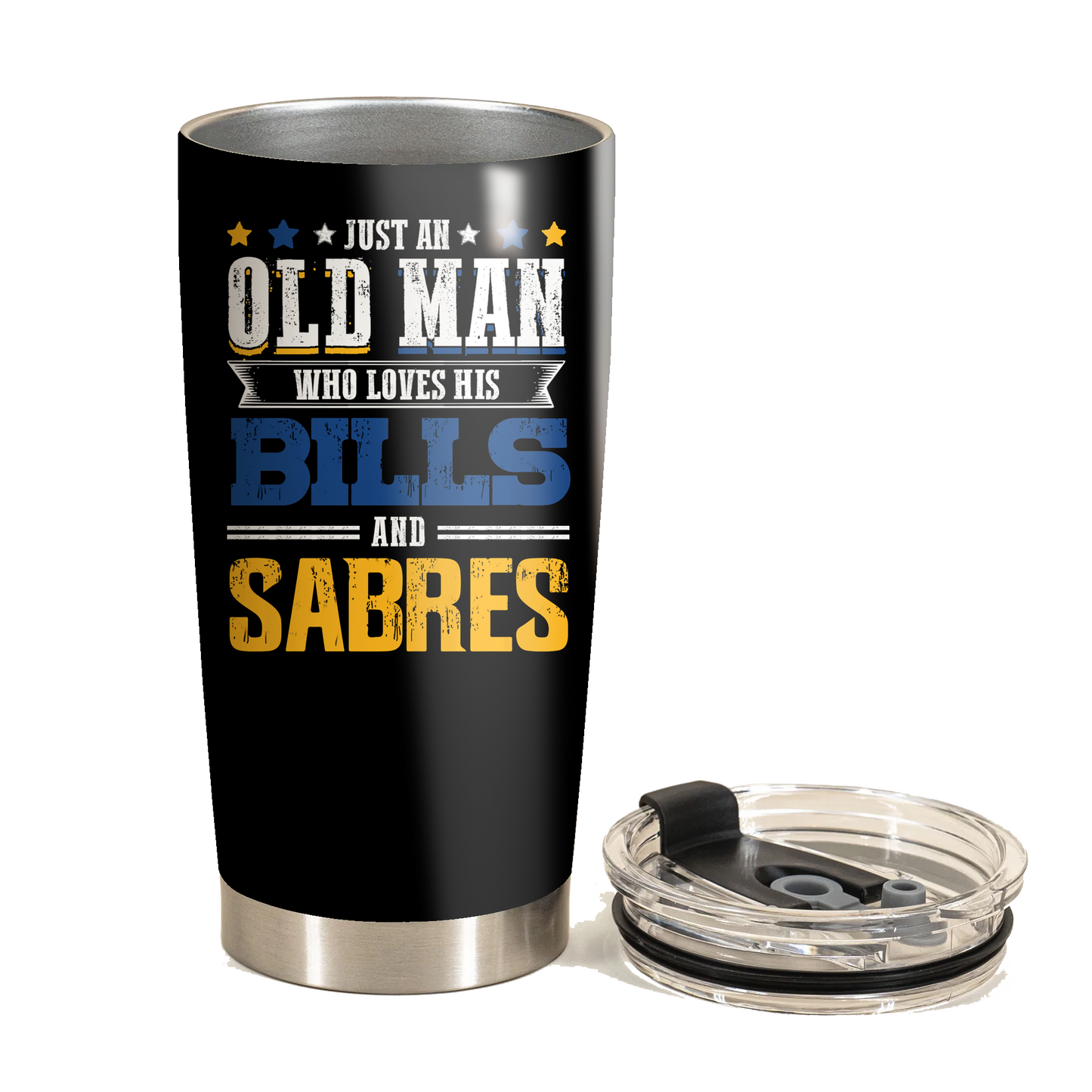 Just An Old Man Who Loves His Buffalo B And Buffalo SBR Tumbler - Father's Day Gift