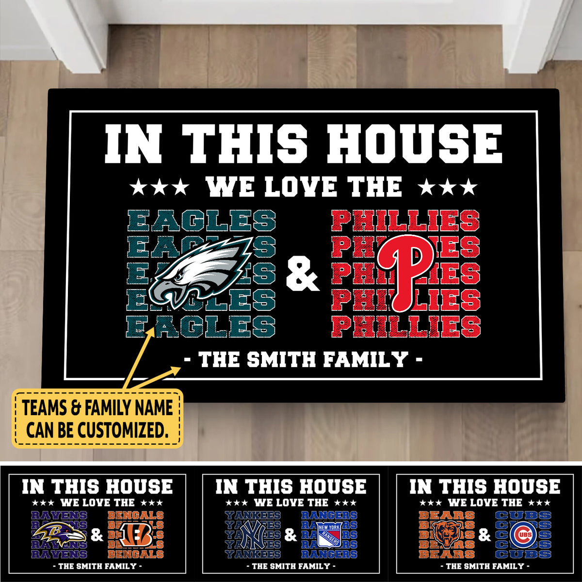In This House We Love - Customized Doormat - Anti Slip Indoor Doormat