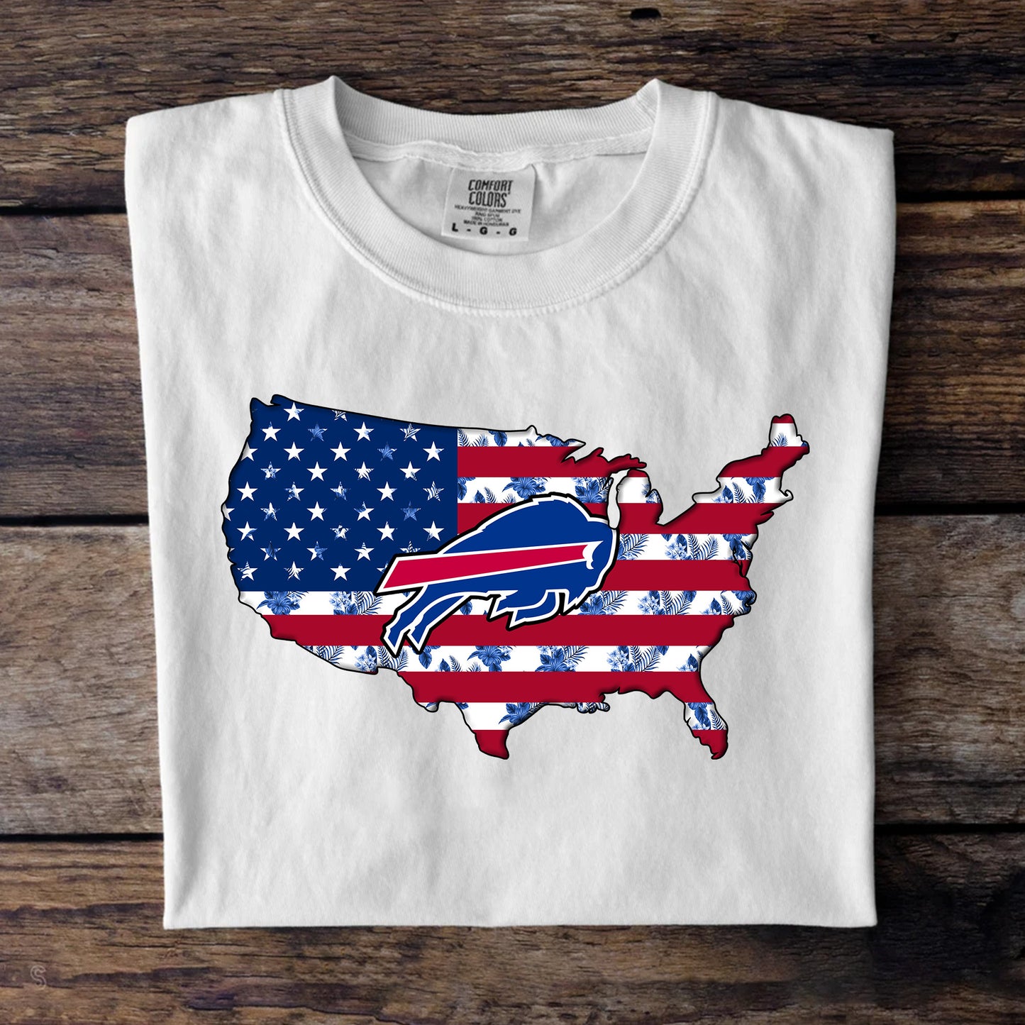 American Map Flag Hibiscus Shirt - BFLB