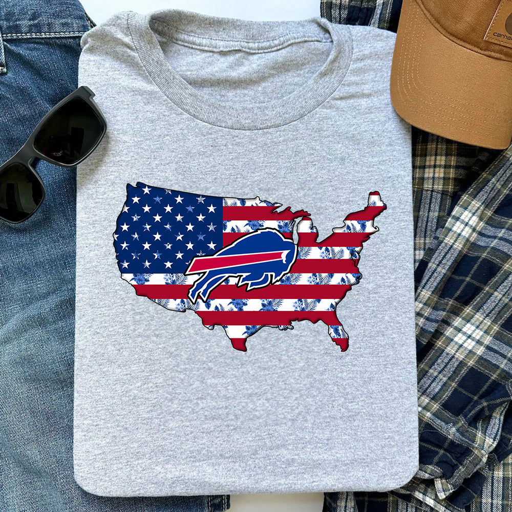 American Map Flag Hibiscus Shirt - BFLB