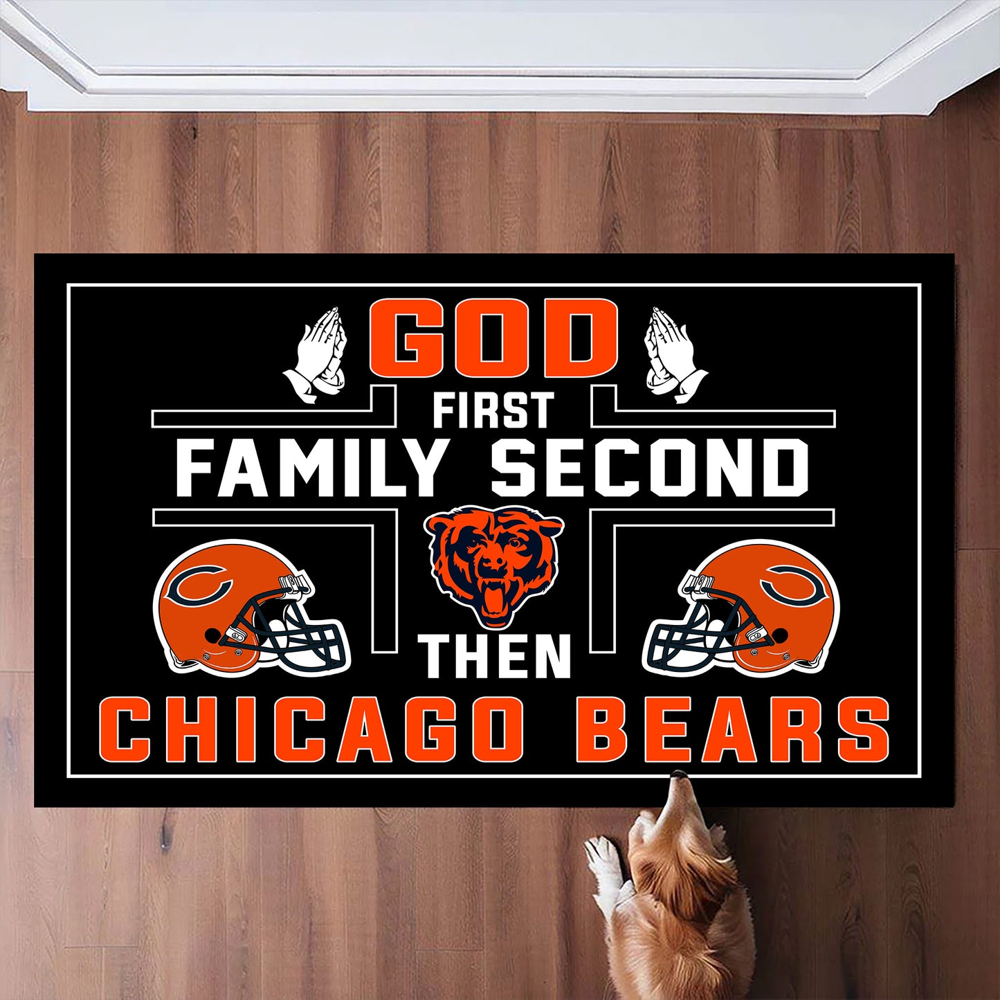 God First Family Second Then CCGB Football - Anti Slip Indoor Doormat