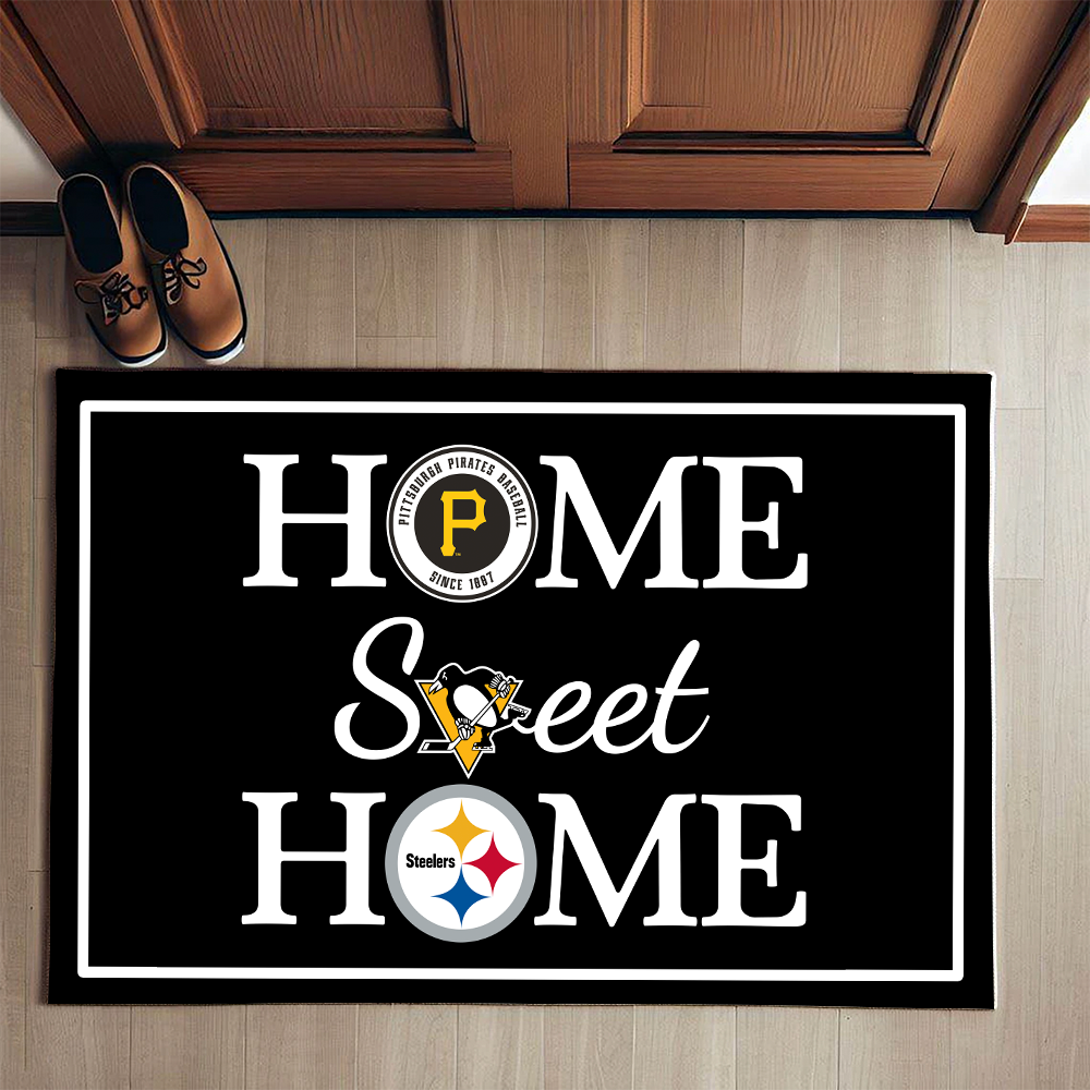 Home Sweet Home - Pittsburgh S, Pittsburgh PG, Pittsburgh PR - Anti Slip Indoor Doormat