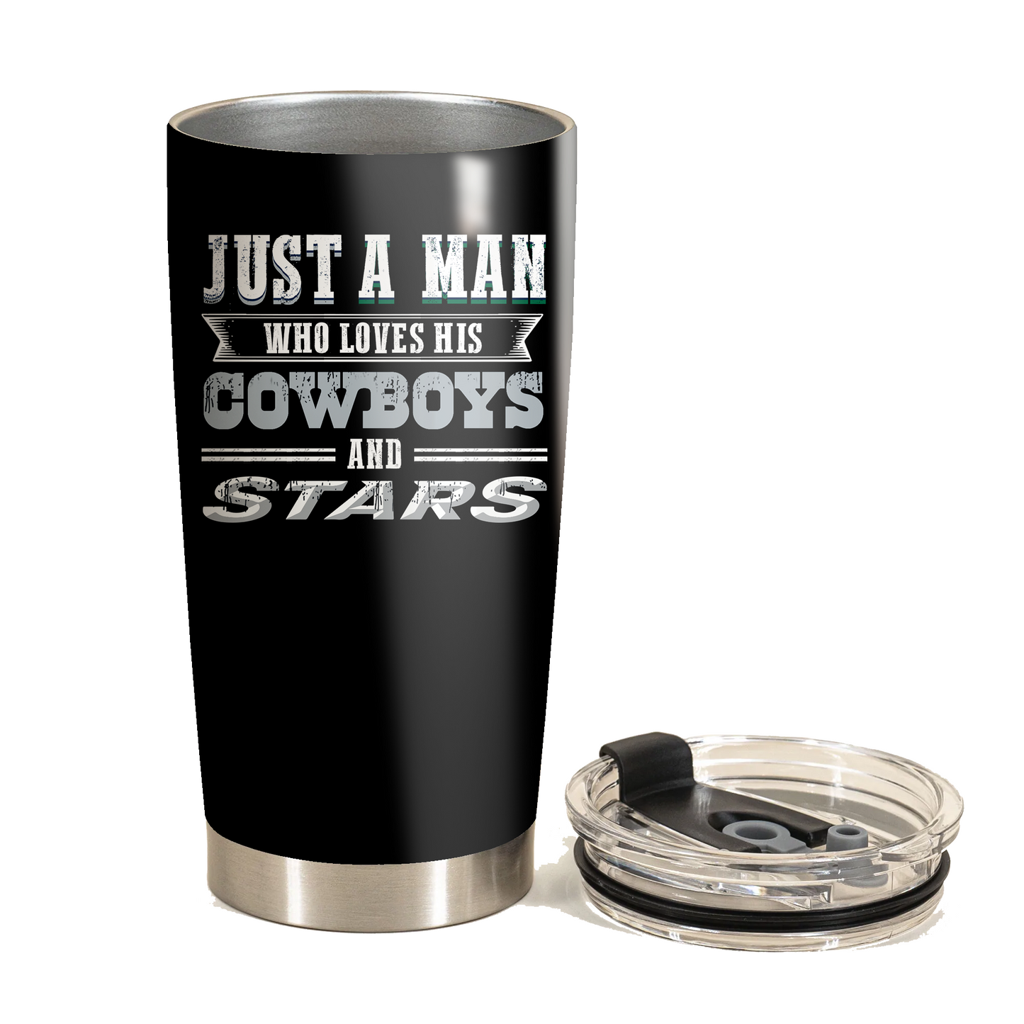 Just A Man Who Loves His Dallas Hockey And Football Tumbler