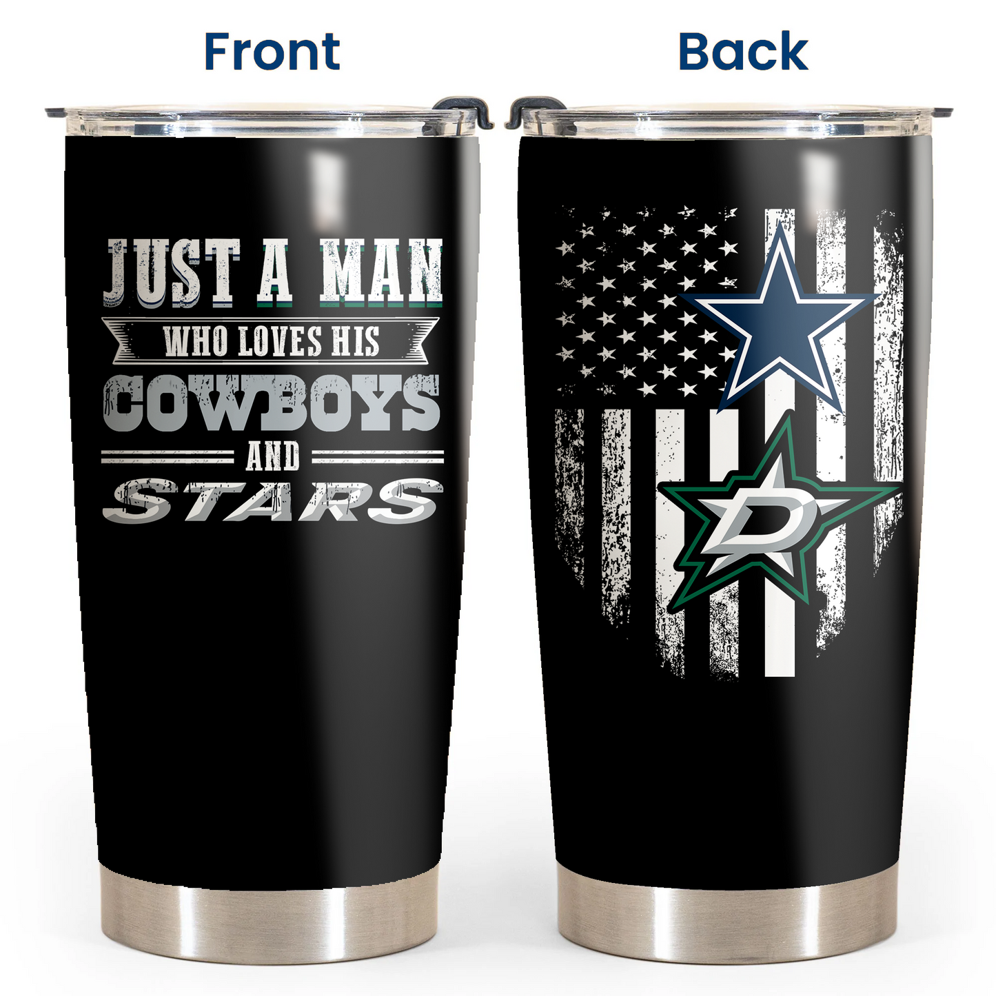 Just A Man Who Loves His Dallas Hockey And Football Tumbler
