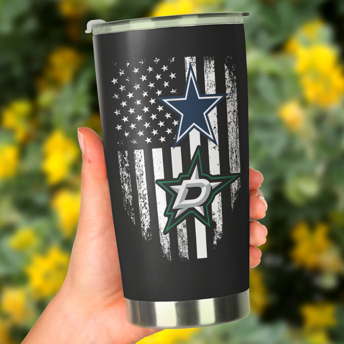 Just A Man Who Loves His Dallas Hockey And Football Tumbler