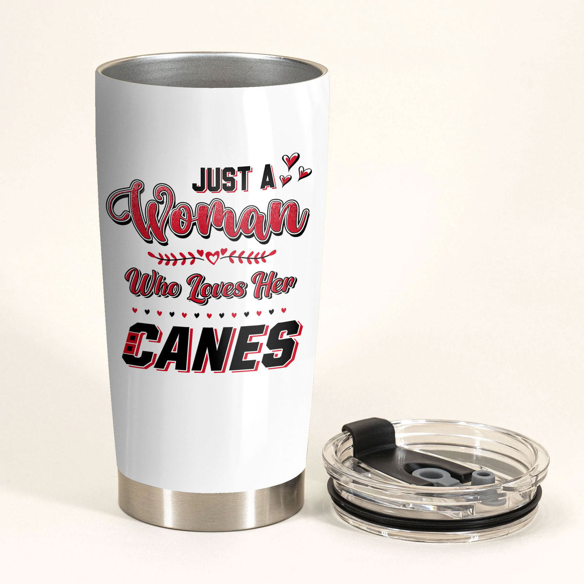 Just A Woman Who Loves Her Carolina Hockey Tumbler