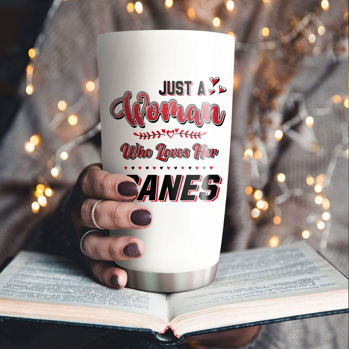 Just A Woman Who Loves Her Carolina Hockey Tumbler