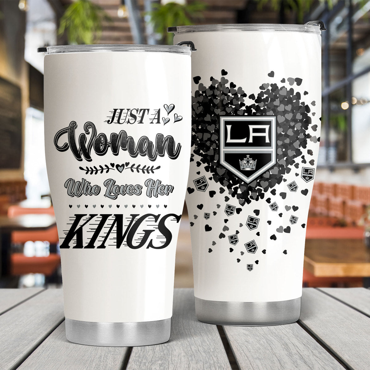 Just A Woman Who Loves Her Los Angeles K Hockey Tumbler