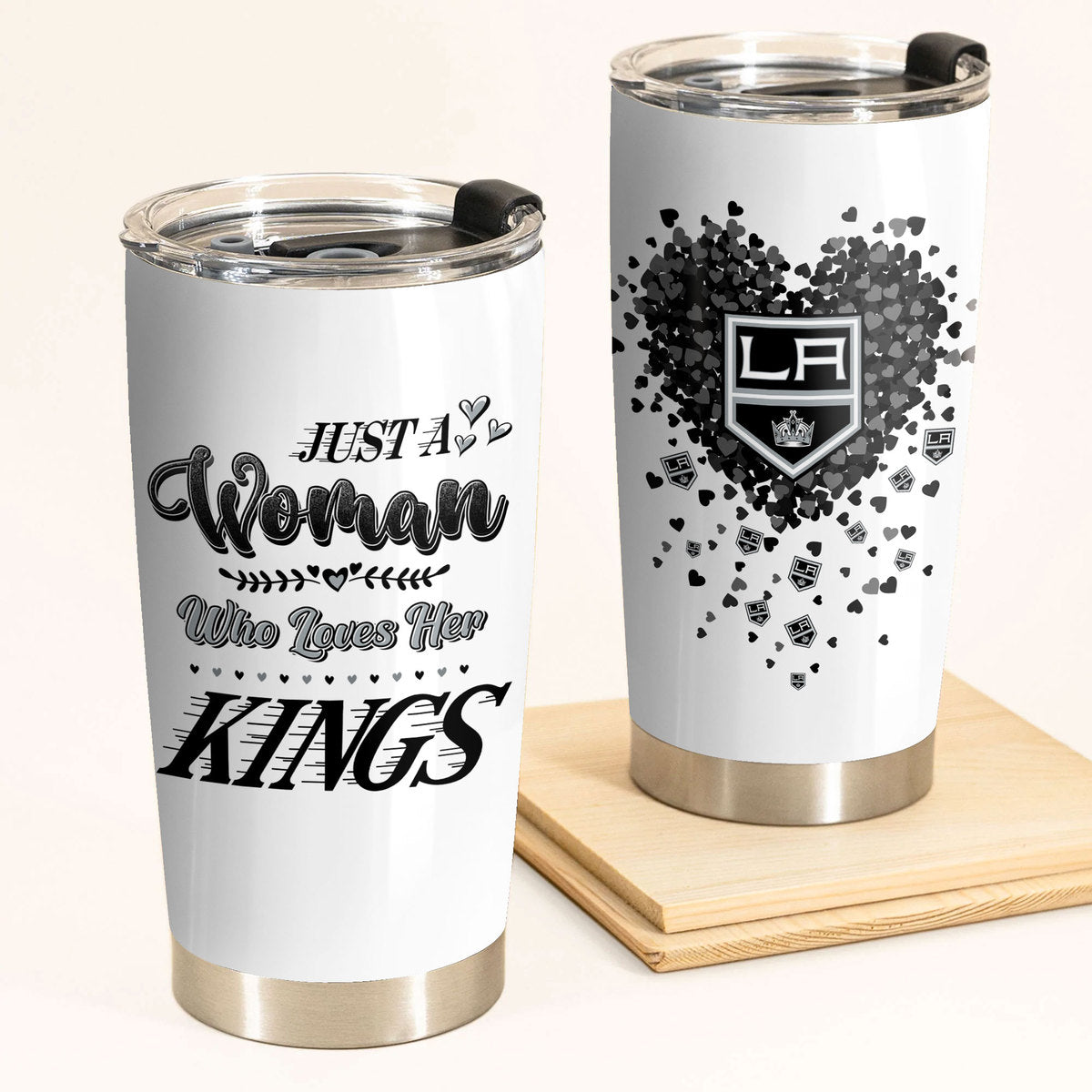 Just A Woman Who Loves Her Los Angeles K Hockey Tumbler