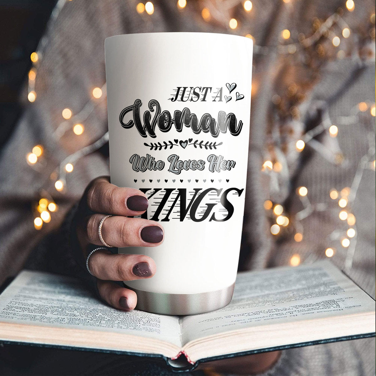 Just A Woman Who Loves Her Los Angeles K Hockey Tumbler