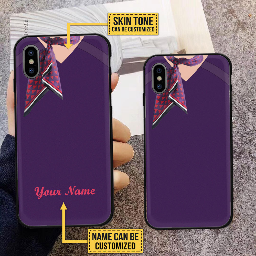 Personalized Flight Attendant Glass Phone Case