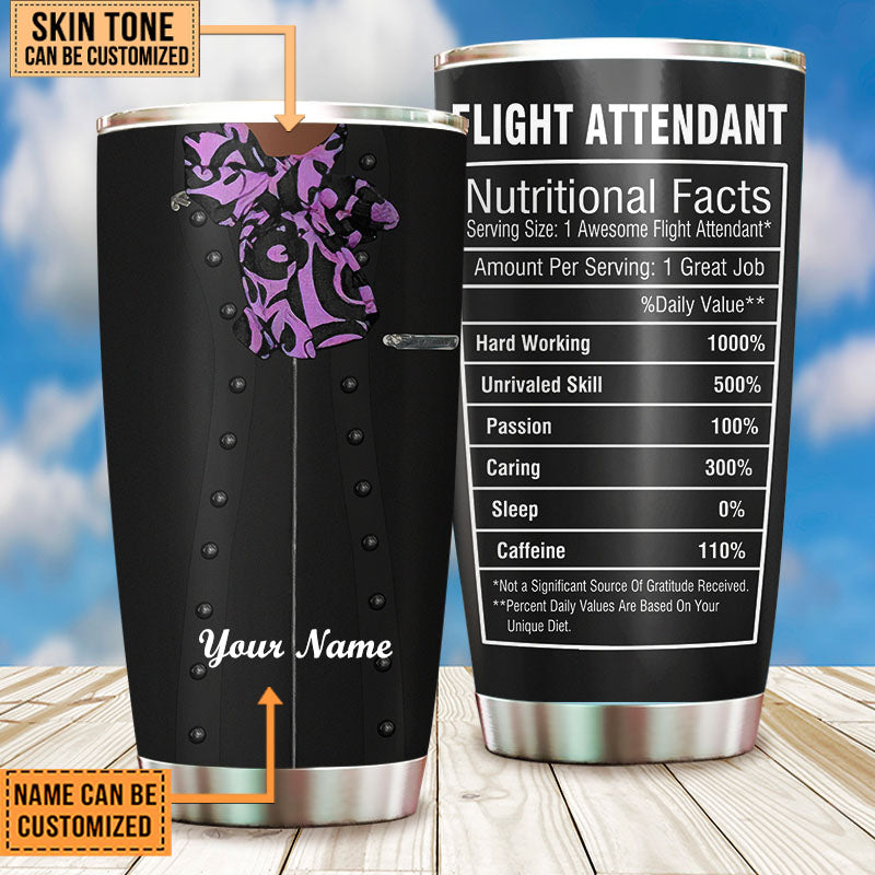 Personalized Flight Attendant Nutritional Facts Tumbler