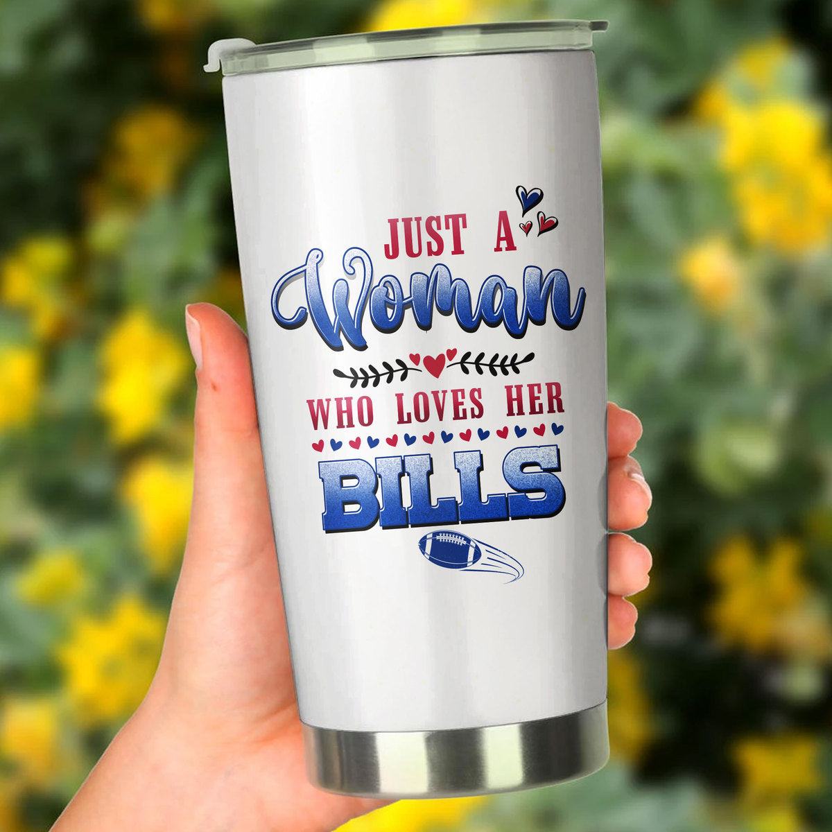 Just A Woman Who Loves Her Buffalo Football Tumbler
