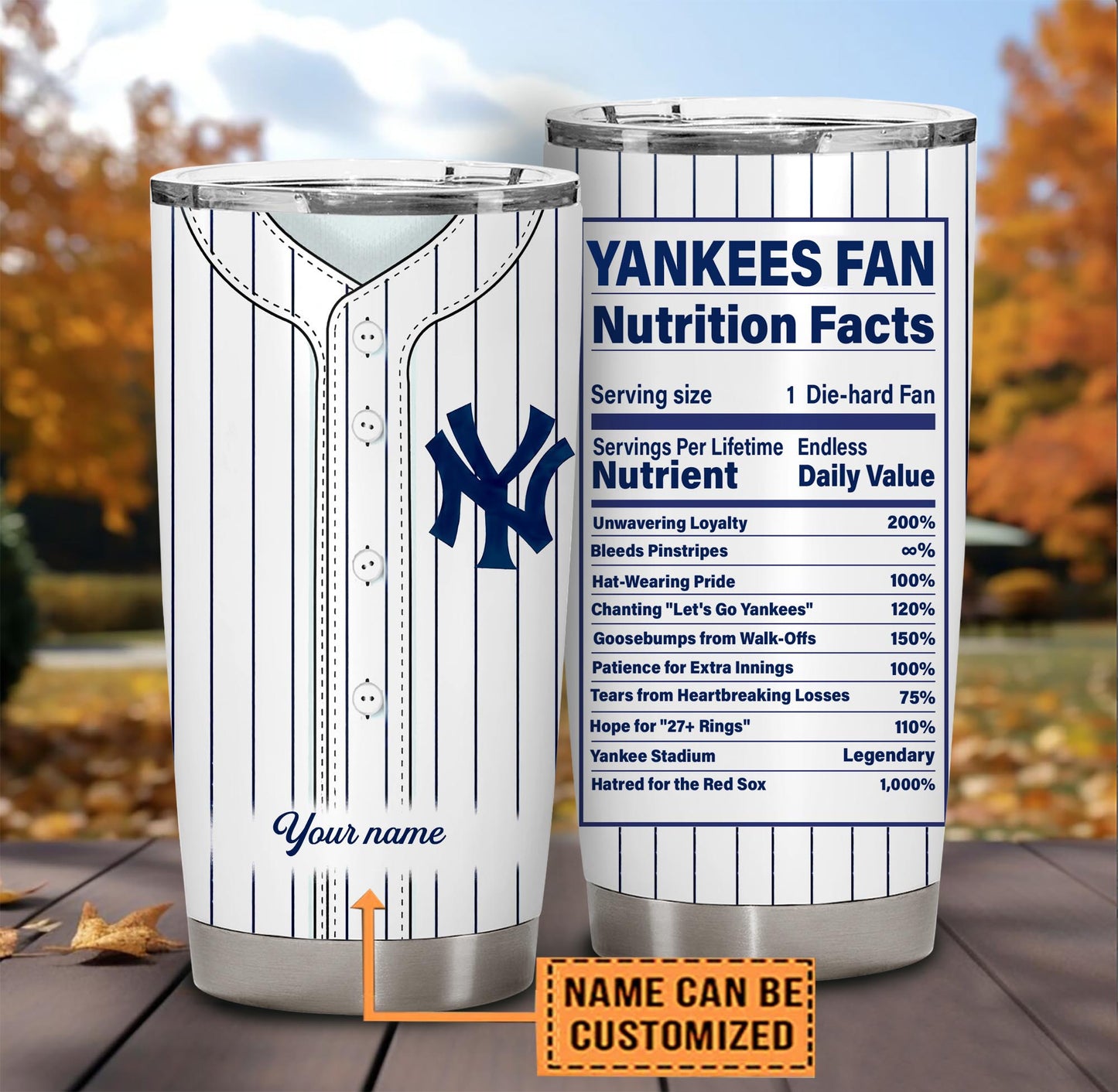 Nutrition Facts Stainless Steel Tumbler - NYYK