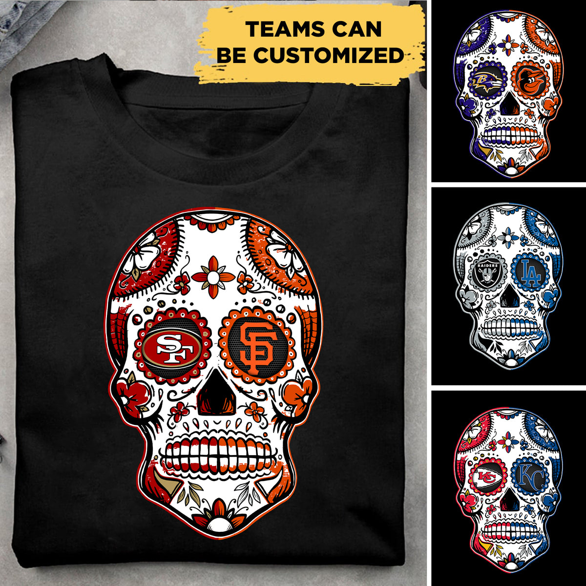 Day of the Dead Sugar Skull Shirt - Customized Shirt