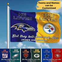 He Loves She Loves - Customized House Flag