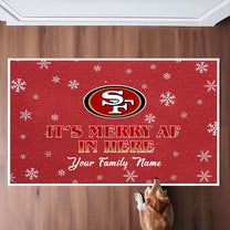 It's Merry AF In Here - Anti Slip Indoor Doormat - Customized Doormat SF49er