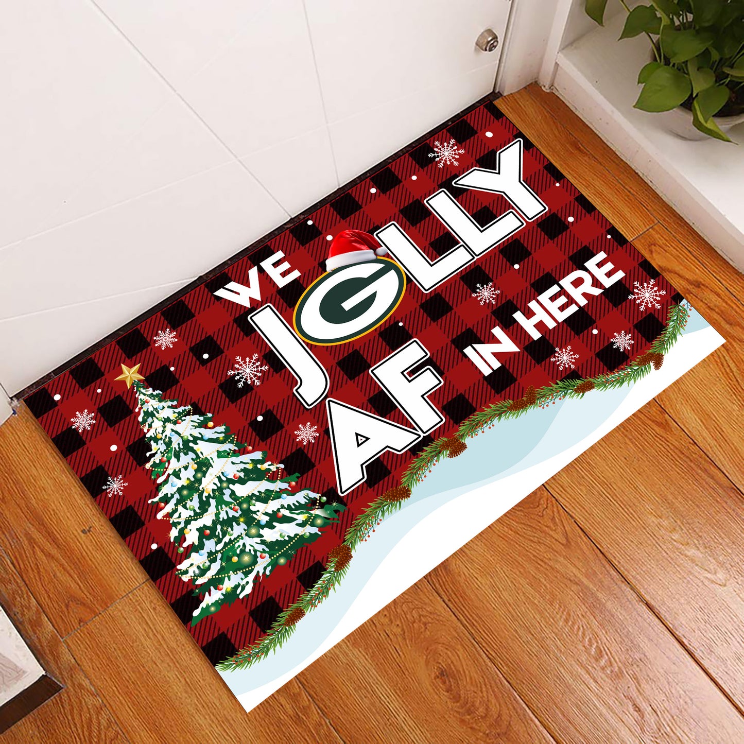 We Jolly AF in here Doormat - Anti Slip Indoor Doormat - GRBPK