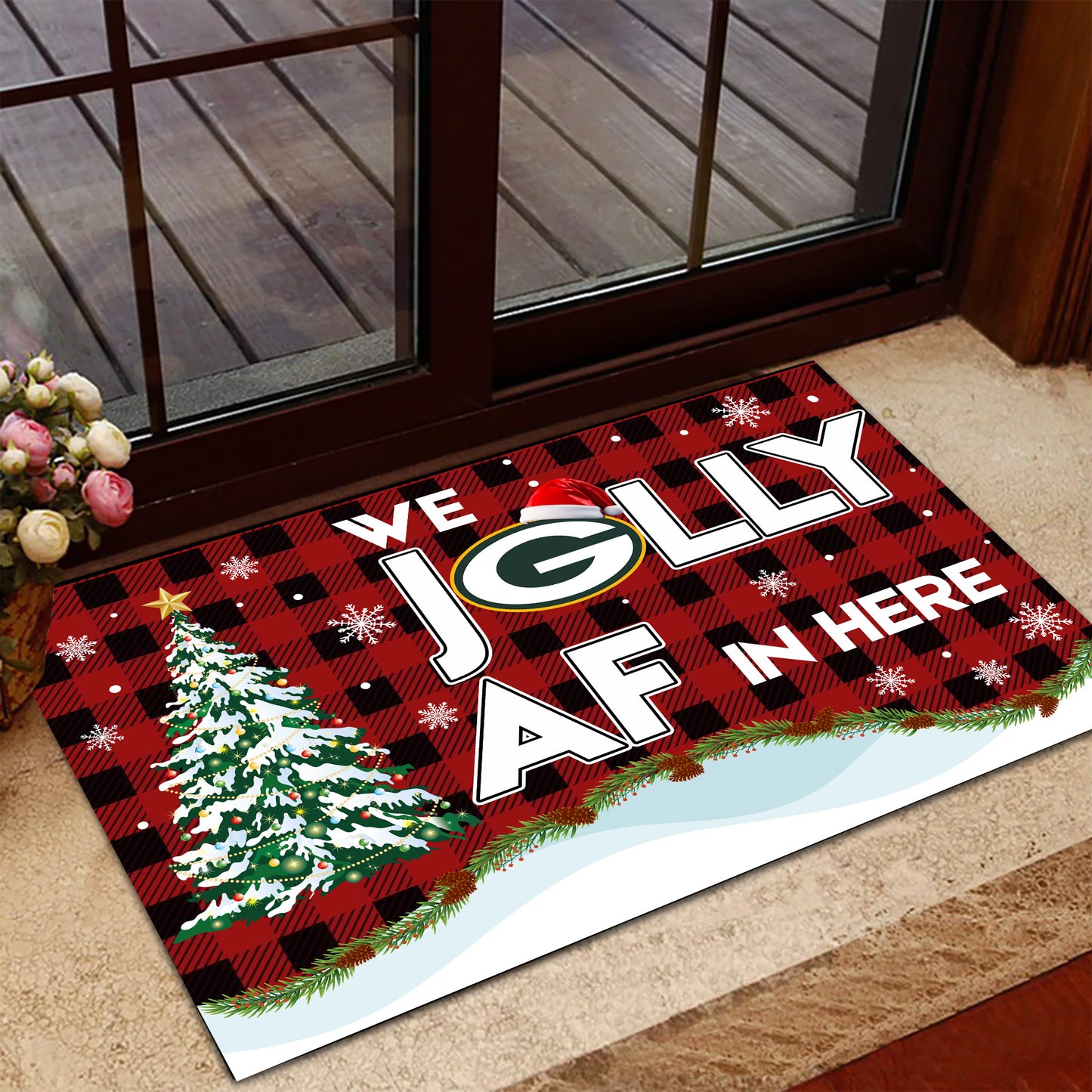 We Jolly AF in here Doormat - Anti Slip Indoor Doormat - GRBPK