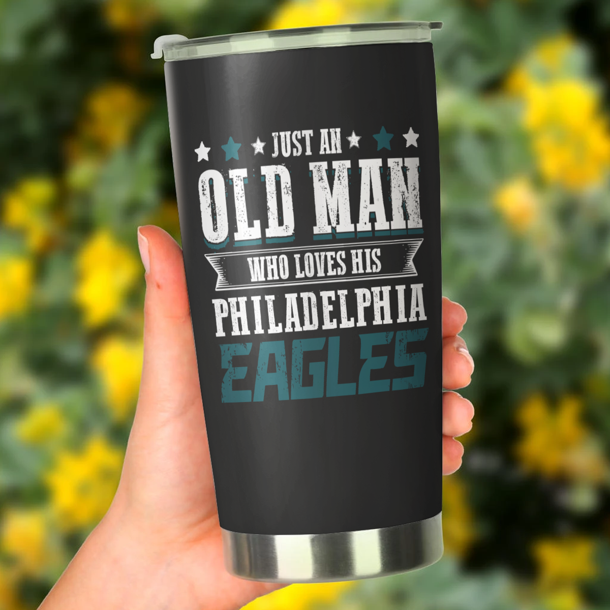 Just An Old Man Who Loves His Philadelphia Football Tumbler