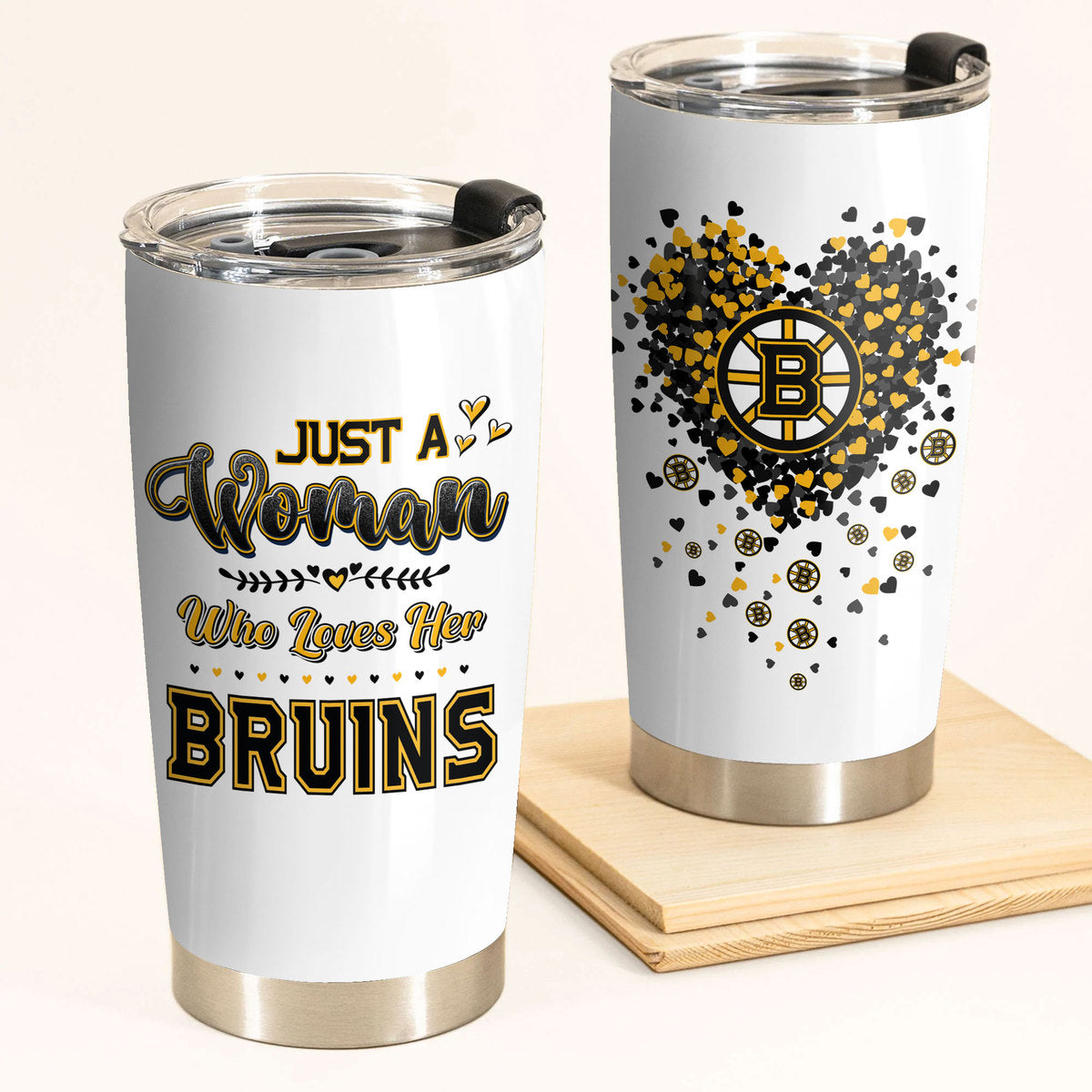 Just A Woman Who Loves Her Boston Hockey Tumbler