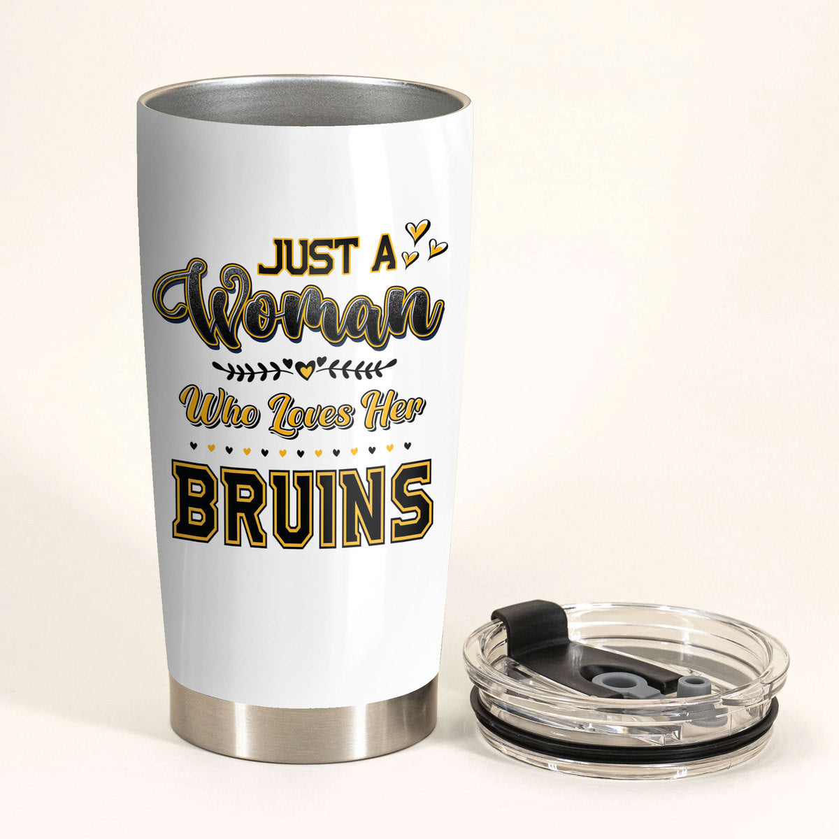 Just A Woman Who Loves Her Boston Hockey Tumbler