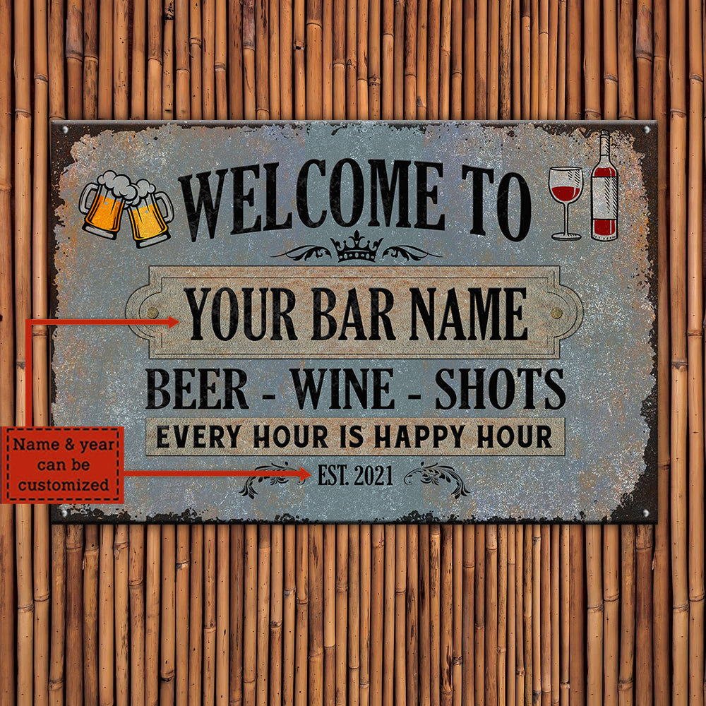 Personalized Beer - Wine - Shots Classic Metal Sign