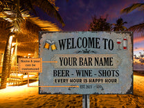 Personalized Beer - Wine - Shots Classic Metal Sign