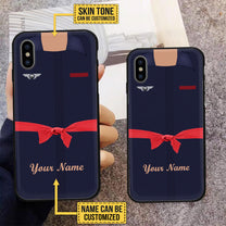 Personalized Flight Attendant Glass Phone Case