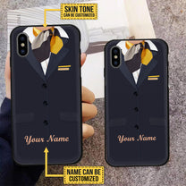 Personalized Flight Attendant Glass Phone Case