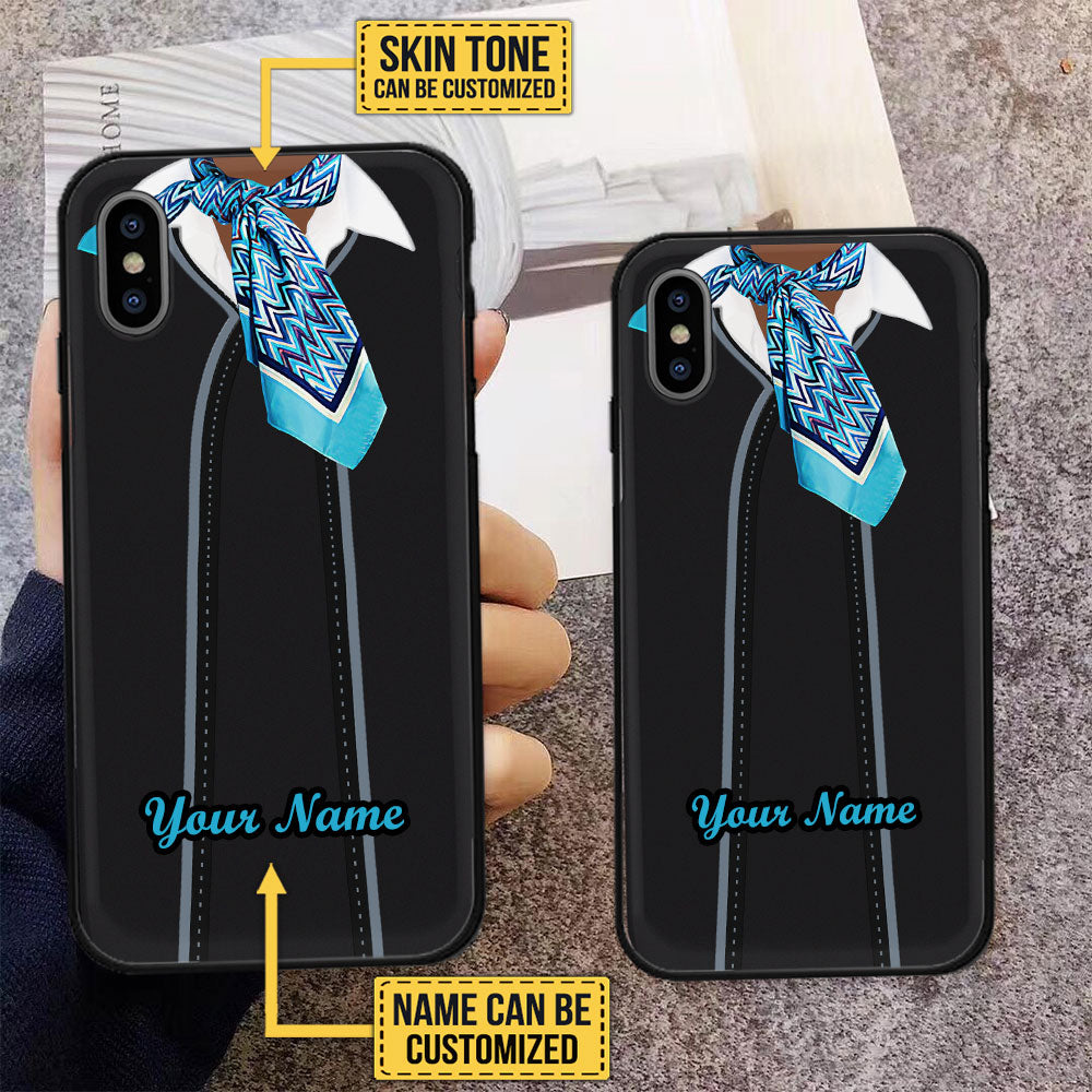 Personalized Flight Attendant Glass Phone Case