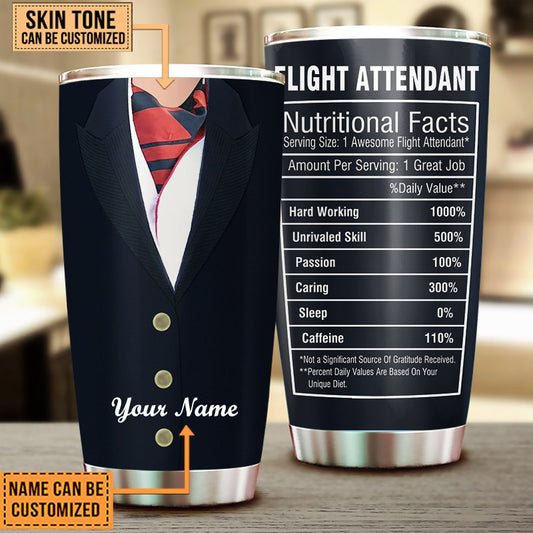 Personalized Flight Attendant Nutritional Facts Tumbler