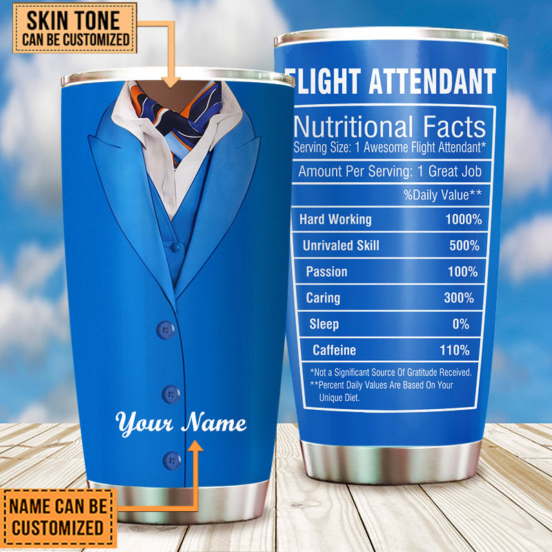 Personalized Flight Attendant Nutritional Facts Tumbler