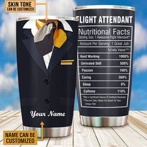 Personalized Flight Attendant Nutritional Facts Tumbler