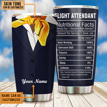 Personalized Flight Attendant Nutritional Facts Tumbler