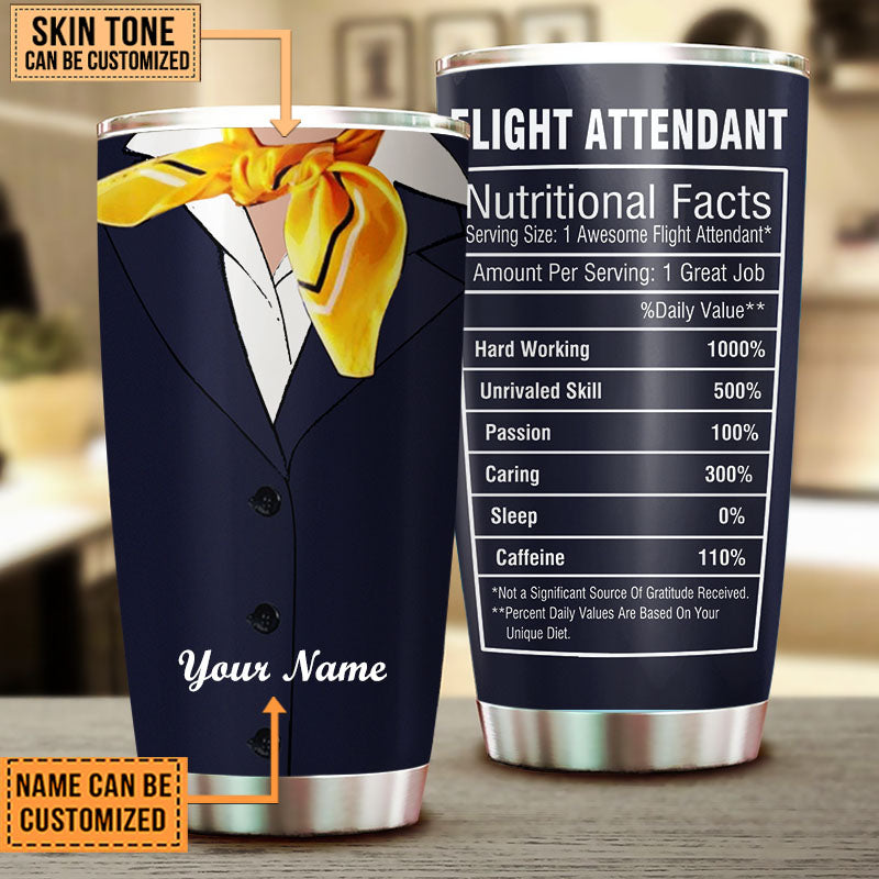 Personalized Flight Attendant Nutritional Facts Tumbler