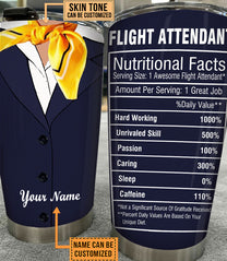 Personalized Flight Attendant Nutritional Facts Tumbler