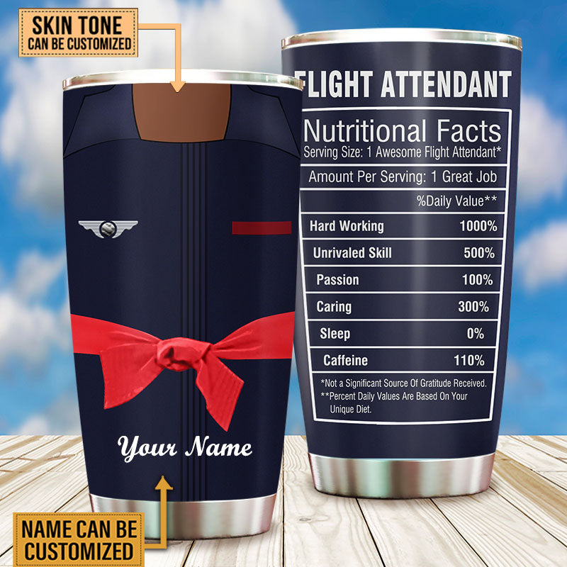 Personalized Flight Attendant Nutritional Facts Tumbler