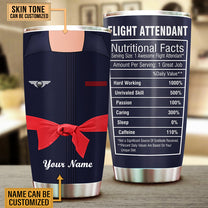 Personalized Flight Attendant Nutritional Facts Tumbler