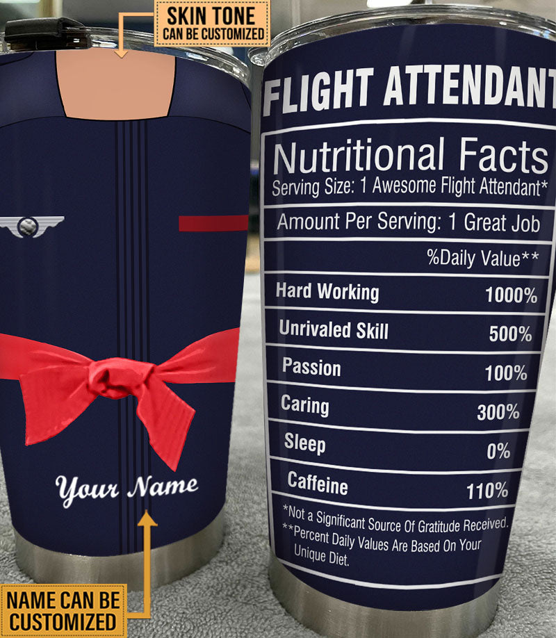 Personalized Flight Attendant Nutritional Facts Tumbler