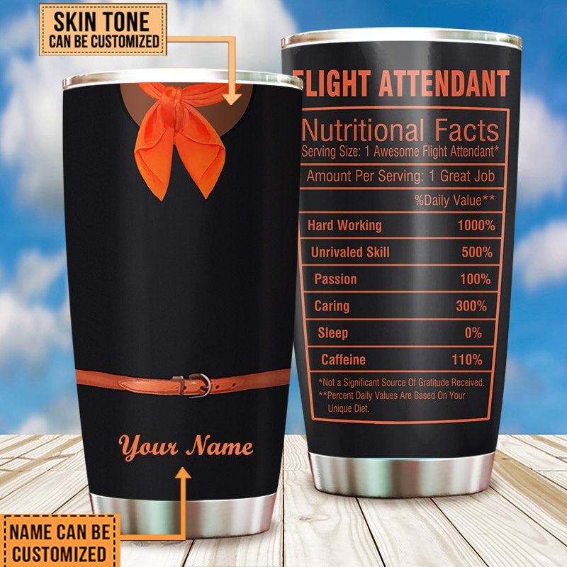 Personalized Flight Attendant Nutritional Facts Tumbler