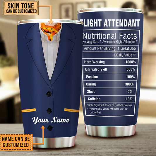 Personalized Flight Attendant Nutritional Facts Tumbler