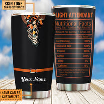 Personalized Flight Attendant Nutritional Facts Tumbler