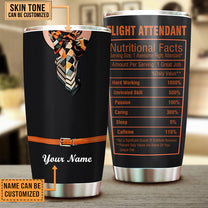 Personalized Flight Attendant Nutritional Facts Tumbler