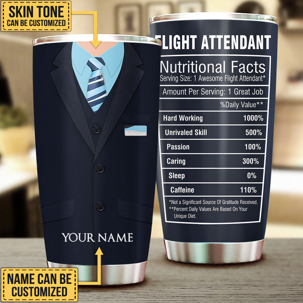 Personalized Flight Attendant Nutritional Facts Tumbler