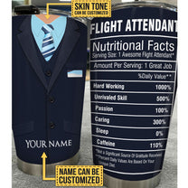 Personalized Flight Attendant Nutritional Facts Tumbler