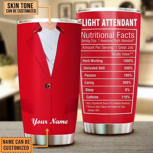 Personalized Flight Attendant Nutritional Facts Tumbler