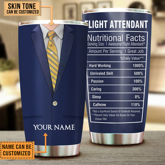 Personalized Flight Attendant Nutritional Facts Tumbler