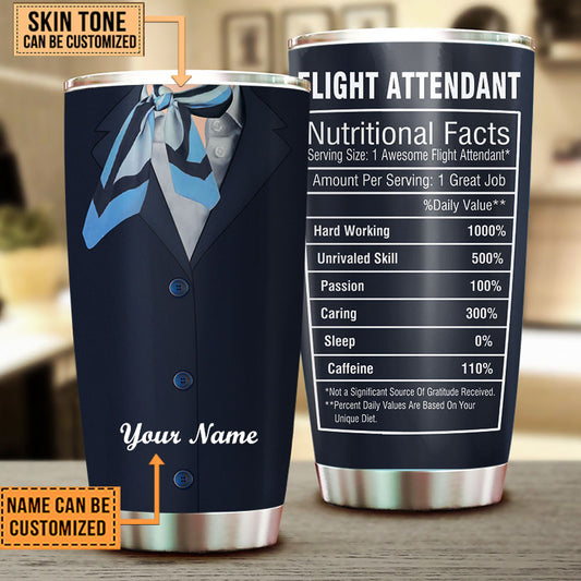 Personalized Flight Attendant Nutritional Facts Tumbler