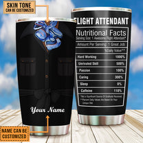 Personalized Flight Attendant Nutritional Facts Tumbler